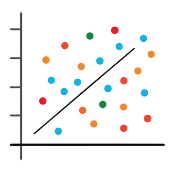 Colorful scatter plot data visualization on white background