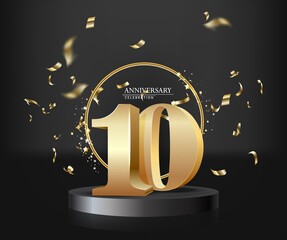 10 years Celebration Golden Jubilee Award Graphics Background.