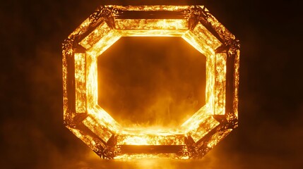 Octagon gem glowing frame