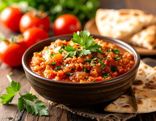 Spicy lentil dish in a bowl