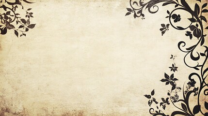 Vintage floral design on aged paper (2)