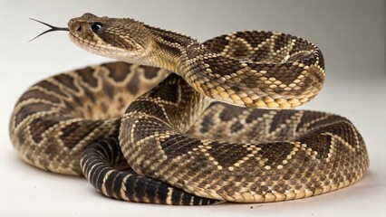 Obraz premium Eastern Diamondback Rattlesnake on studio background