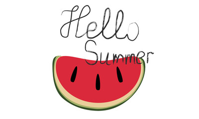 Illustration of watermelon and slogan. Suitable for summer season, t-shirt, poster graphic design