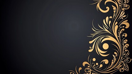 Elegant dark background with gold floral design