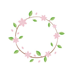 Light cherry blossom floral frame