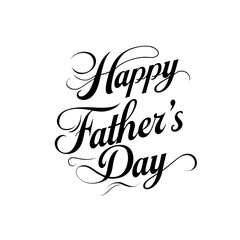 Elegant happy fathers day calligraphy design transparent background