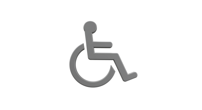 Symbol representing access for individuals using wheelchairs a universal sign of inclusivity on transparent background
