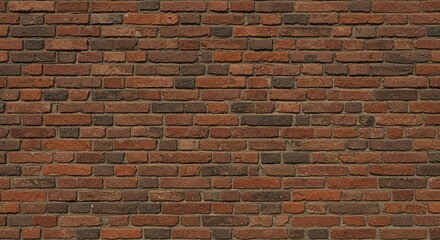 Naklejka premium Brick wall, various shades of red and brown