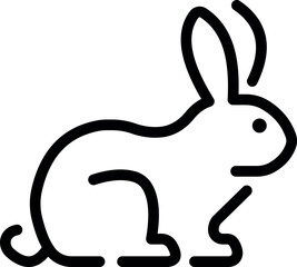 Outline rabbit icon—minimal pet and wildlife silhouette
