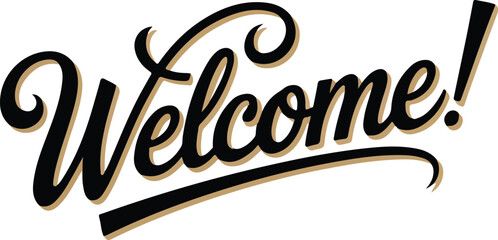 Elegant Calligraphic Welcome Message for Social Media