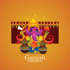 Ganesh chaturthi celebration design concept