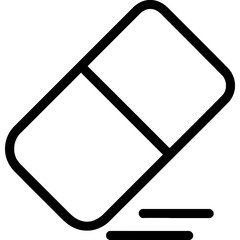 Bold line art icon of a school eraser