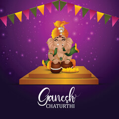 Ganesh chaturthi realistic illustration concept