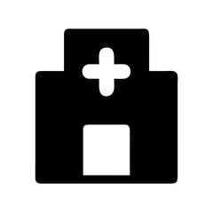 Obraz premium Public Service Icon vector silhouette ofPublic Service,Government Building,City Hall,Hospital, Ambulance,Fire Station,Police Station,Library,School , University, Clinic , Health Center, Post Office