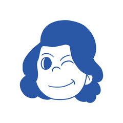 Avatar woman cartoon retro illustration