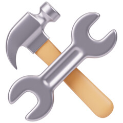 Hammer & Wrench 3D Illustration Icon 