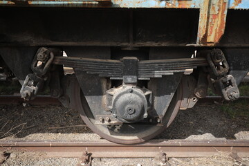 Abandoned old railway wagons at station, old train wagons in an abandoned station