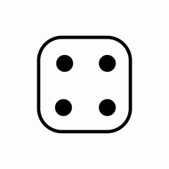 Dice number four icon vector sign