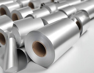 Fototapeta premium Aluminum foil roll for industrial packaging