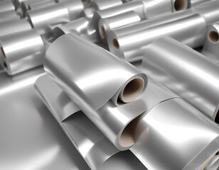 Fototapeta premium Aluminum foil roll for industrial packaging