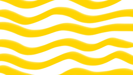 Abstract yellow hand drawn wavey lines isolated on transparent background. 
