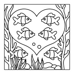 Fototapeta premium ocean animal cartoon coloring pages