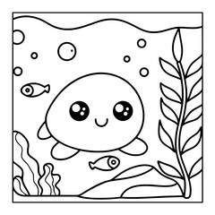 ocean animal cartoon coloring pages