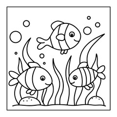 Obraz premium ocean animal cartoon coloring pages