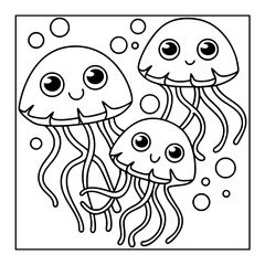 Obraz premium ocean animal cartoon coloring pages
