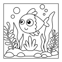 Fototapeta premium ocean animal cartoon coloring pages