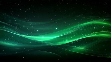 Fototapeta premium Abstract glowing green waves