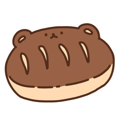 Round Bread Loaf Cute Hand Drawn Illustration