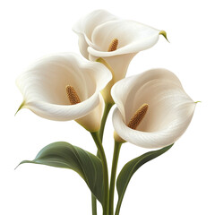 Elegant calla lilies bouquet with transparent background perfect for floral designs © Khaisan