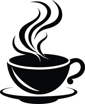 black coffee cup with steam clip art preview
