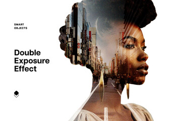 Double Exposure Photo Effect Mockup