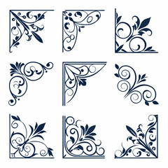 set of floral elements