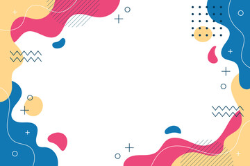 Abstract minimal pop art color pattern background with geometric design of trendy Memphis 80s-90s style