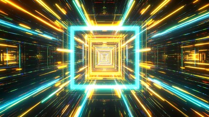 Futuristic glowing tunnel