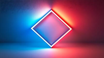 Neon diamond frame, vibrant colors