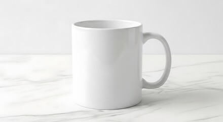 Obraz premium Blank Mug Mockup on Marble Surface for Custom Designs