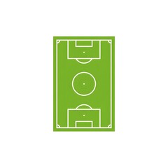 Green soccer field graphic, top view