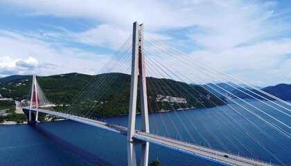 Flat lay of beauty products on marble background