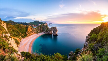 Flat lay of beauty products on marble background