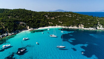 Flat lay of beauty products on marble background