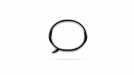 Matte Glass Chat Bubble 3D Icon White Communication Symbol Modern Design Interface Element App Icon Social Media Graphic Message UI Design
