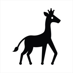 Giraffe walking wearing a crown vector