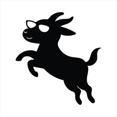 Goat jumping wearing sunglasses vector