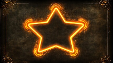 Glowing star graphic on dark background