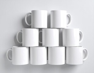 Stacked white mugs (1)