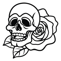 human skull with a skull